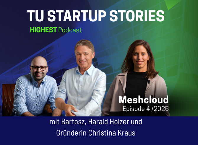 TU Startup Stories mit Bartosz, Harald Holzer und Gründerin Christina Kraus
