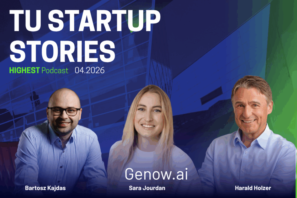 Keyvisual HIGHEST Podcast mit Bartosz Kajdas, Sara Jourdan und Harald Holzer
